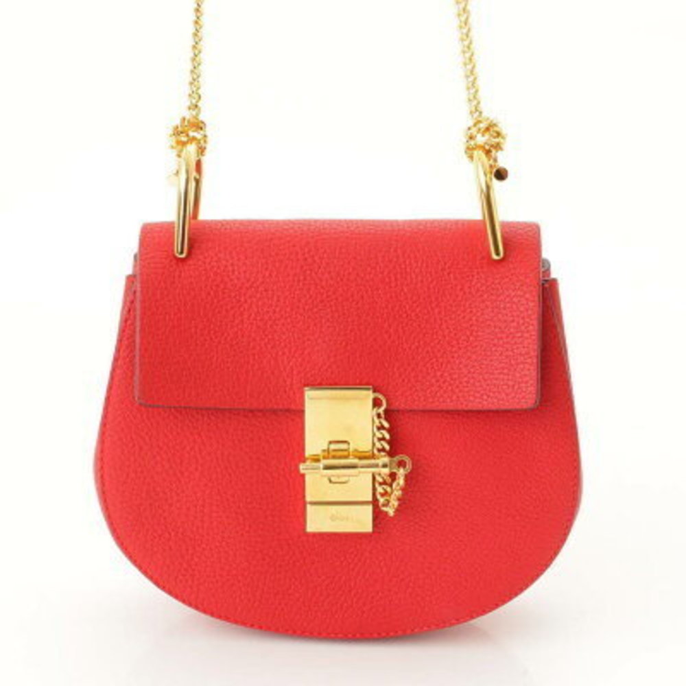 Chloe Drew Chain Shoulder Bag Red
